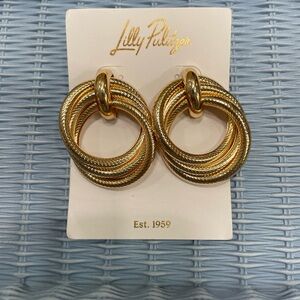 Lilly Pulitzer Gold Multi-Hoop Textured Earrings